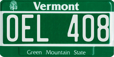 VT license plate OEL408