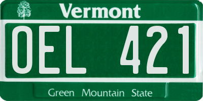 VT license plate OEL421