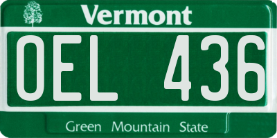 VT license plate OEL436