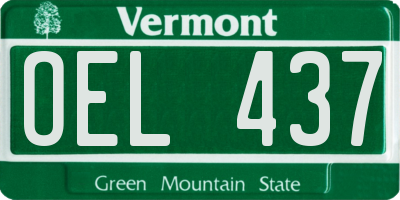 VT license plate OEL437