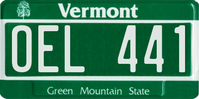 VT license plate OEL441