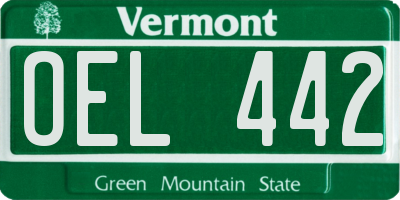 VT license plate OEL442