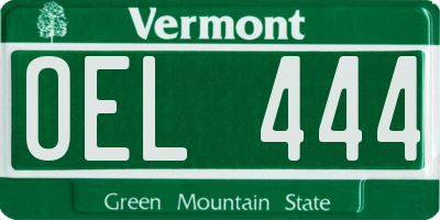 VT license plate OEL444