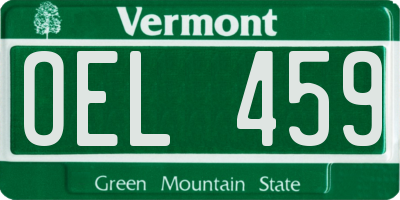 VT license plate OEL459