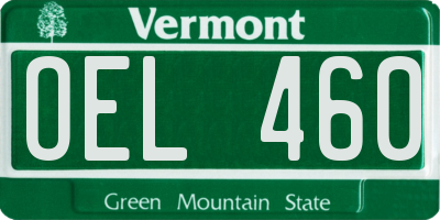 VT license plate OEL460