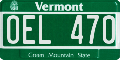 VT license plate OEL470