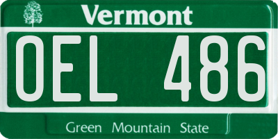 VT license plate OEL486