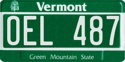 VT license plate OEL487