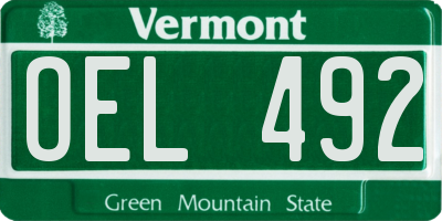 VT license plate OEL492