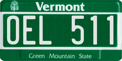VT license plate OEL511