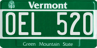 VT license plate OEL520