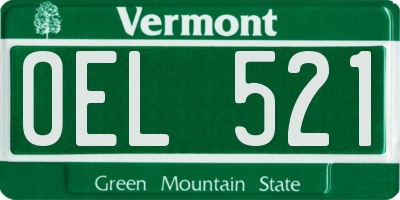 VT license plate OEL521