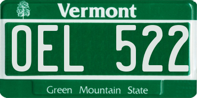 VT license plate OEL522