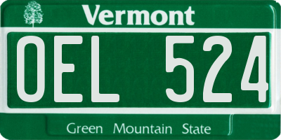 VT license plate OEL524