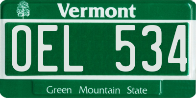 VT license plate OEL534