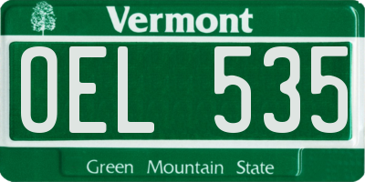 VT license plate OEL535