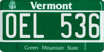 VT license plate OEL536
