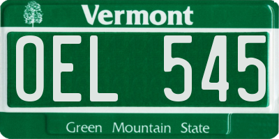 VT license plate OEL545