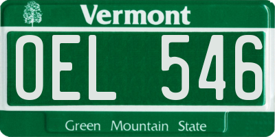 VT license plate OEL546