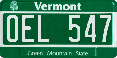 VT license plate OEL547