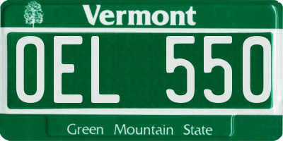 VT license plate OEL550