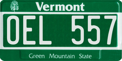 VT license plate OEL557