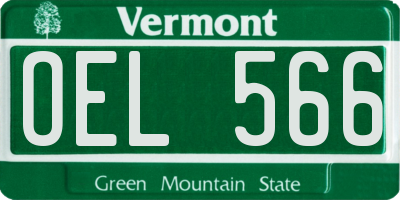VT license plate OEL566