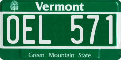 VT license plate OEL571