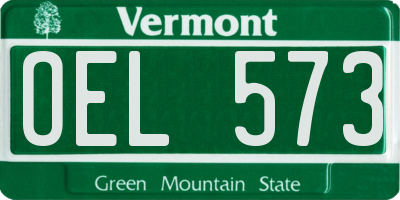 VT license plate OEL573