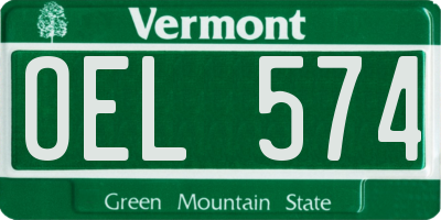 VT license plate OEL574