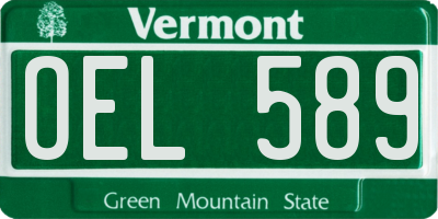 VT license plate OEL589