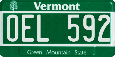 VT license plate OEL592