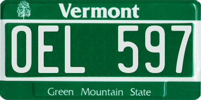 VT license plate OEL597