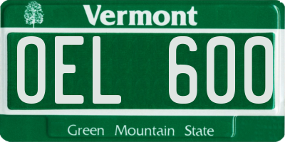 VT license plate OEL600