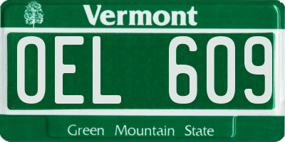 VT license plate OEL609