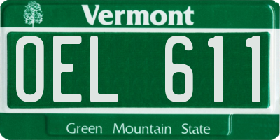VT license plate OEL611