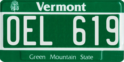 VT license plate OEL619
