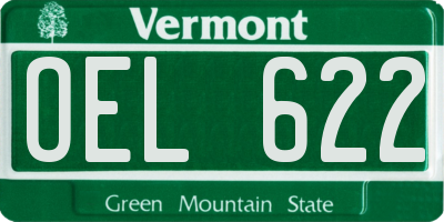 VT license plate OEL622