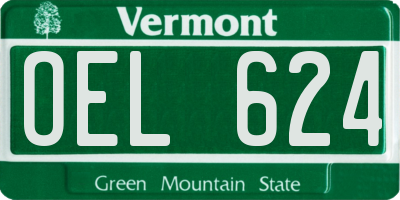 VT license plate OEL624