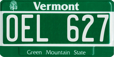 VT license plate OEL627