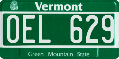 VT license plate OEL629