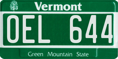 VT license plate OEL644