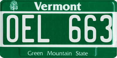 VT license plate OEL663