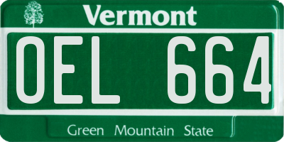 VT license plate OEL664