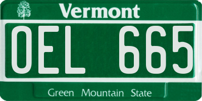 VT license plate OEL665
