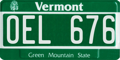 VT license plate OEL676