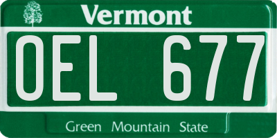 VT license plate OEL677