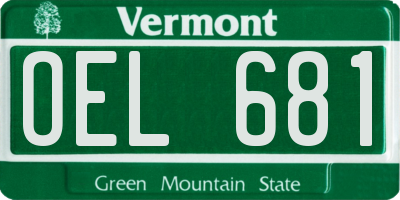 VT license plate OEL681