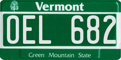 VT license plate OEL682