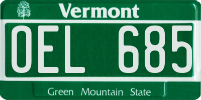 VT license plate OEL685